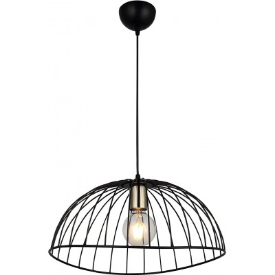 Lámpara colgante 40W Forma Esférica 42×42 cm. Salón, dormitorio y vestíbulo. Metal. Color negro