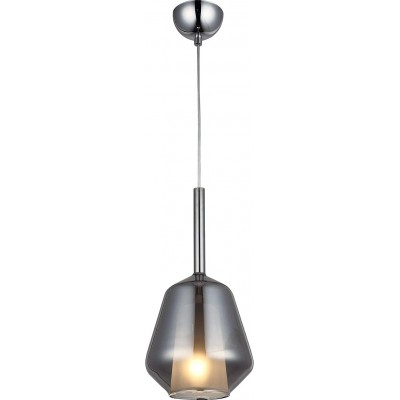 Hanging lamp 40W 90×18 cm. Crystal and metal casting. Plated chrome Color