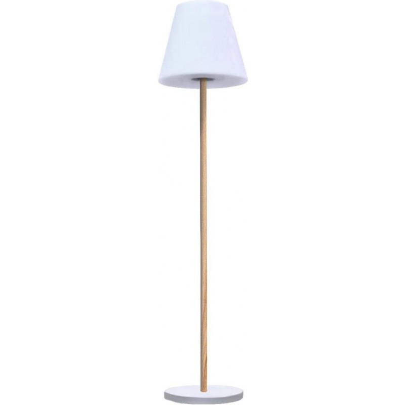 142,95 € Free Shipping | Floor lamp Conical Shape 36×35 cm. Living room, dining room and bedroom. Modern Style. Metal casting and Wood. White Color