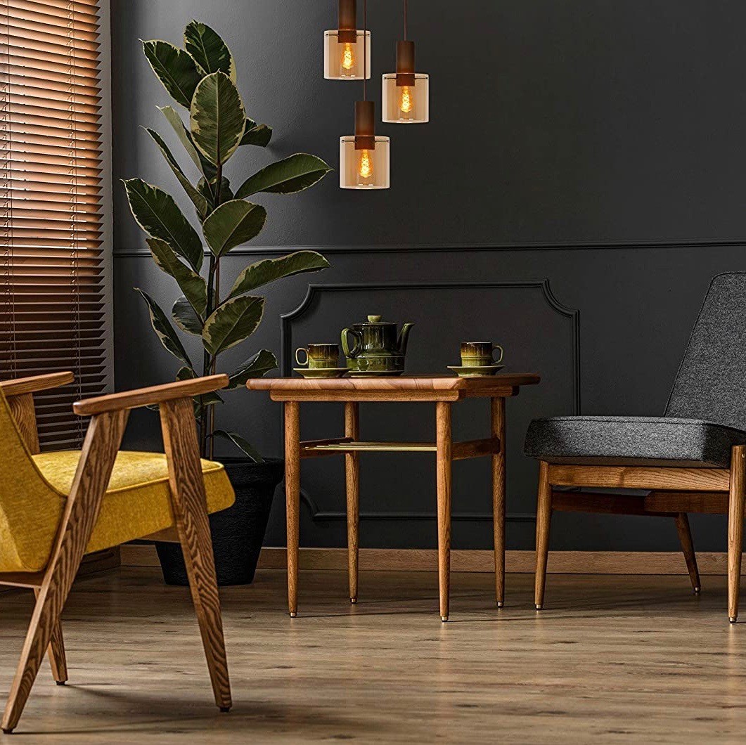 202,95 € Free Shipping | Hanging lamp 120W 165×50 cm. Triple focus Aluminum and crystal. Copper Color
