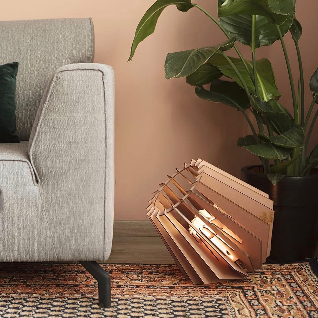 134,95 € Kostenloser Versand | Stehlampe 10W 35×35 cm. Tulpe Holz. Rose Farbe