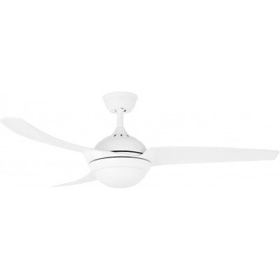Ceiling fan with light 60W Ø 132 cm. 3 vanes-blades. 3 speeds. LED lighting. Remote control. timer Dining room, bedroom and lobby. PMMA. White Color