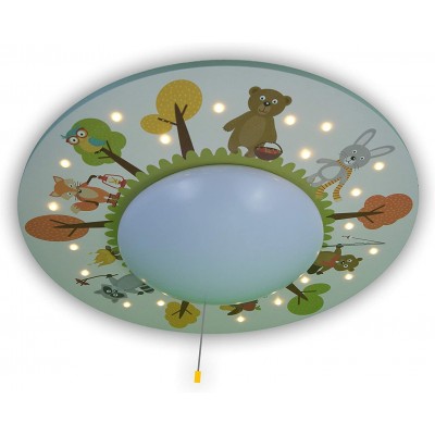 儿童灯 15W 圆形的 形状 77×58 cm. 动物设计 客厅, 饭厅 和 卧室. 金属. 绿色的 颜色