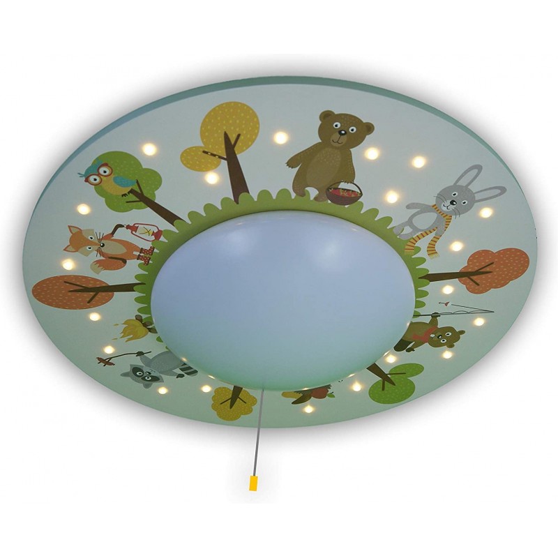 179,95 € Free Shipping | Kids lamp 15W Round Shape 77×58 cm. Animal design Living room, dining room and bedroom. Metal casting. Green Color