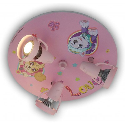 Lámpara infantil 35W Forma Redonda 58×39 cm. Triple foco orientable. Patrulla Canina Salón, comedor y dormitorio. Color rosa