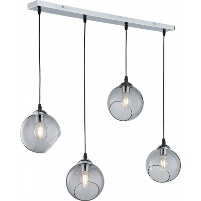 182,95 € Free Shipping | Hanging lamp Reality 42W Spherical Shape 150×90 cm. 4 spotlights Living room, dining room and bedroom. Modern Style. Crystal and Metal casting. Gray Color