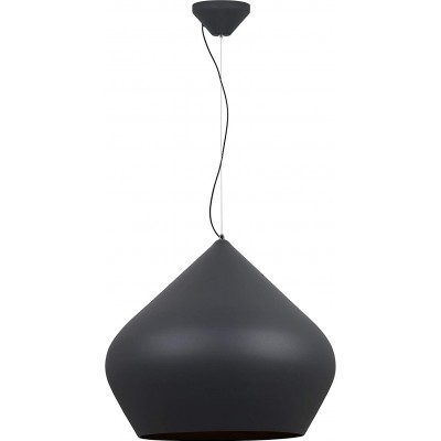 Lámpara colgante 9W Forma Redonda 194×52 cm. Comedor, dormitorio y vestíbulo. Estilo retro. Aluminio. Color negro