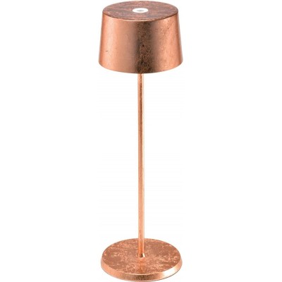 Outdoor lamp 2W Cylindrical Shape 30×11 cm. Dimmable LED contact charging station Terrace, garden and public space. Aluminum. Copper Color