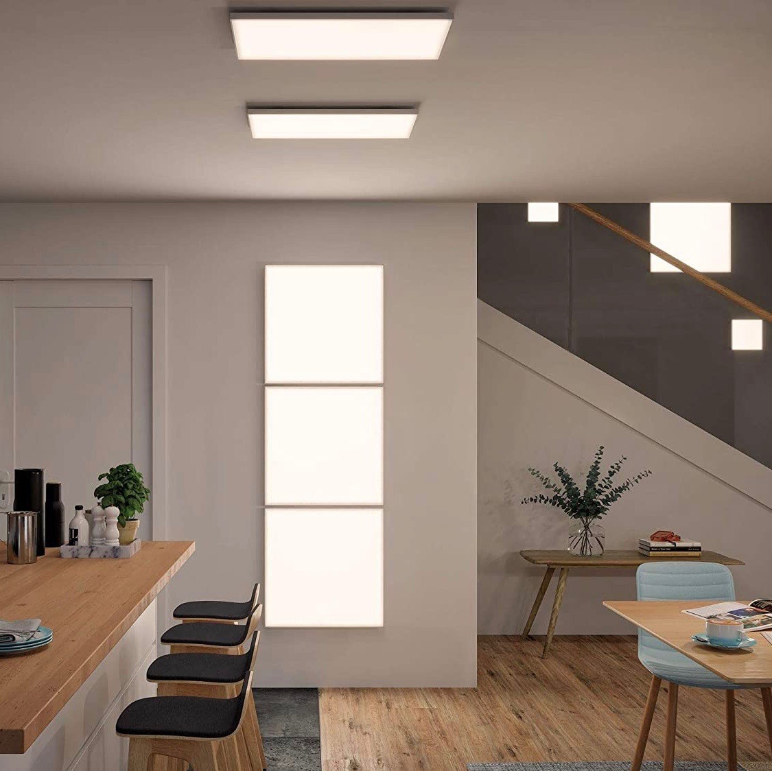 228,95 € Envoi gratuit | Plafonnier intérieur 34W 3000K Lumière chaude. 60×60 cm. LED dimmables Métal. Couleur blanc