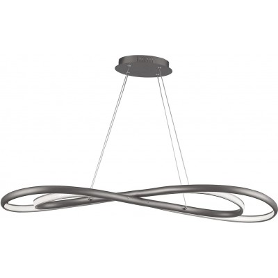 261,95 € Free Shipping | Hanging lamp 27W Round Shape 150×100 cm. Double adjustable focus. Control by Smartphone APP Living room, dining room and lobby. Modern Style. PMMA. Nickel Color