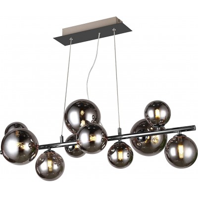 191,95 € Free Shipping | Hanging lamp 50W Spherical Shape 150×86 cm. 10 light points Living room, bedroom and lobby. Modern Style. PMMA and Metal casting. Plated chrome Color
