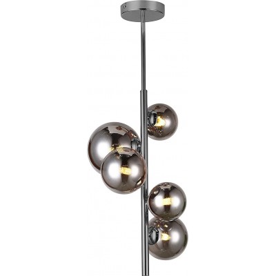 Hanging lamp 25W Spherical Shape 71×33 cm. 5 spotlights Living room, dining room and lobby. Modern Style. PMMA. Plated chrome Color