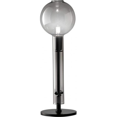 Lámpara de sobremesa 33W Forma Esférica 32×10 cm. Salón, comedor y dormitorio. Estilo moderno. Metal y Vidrio. Color negro