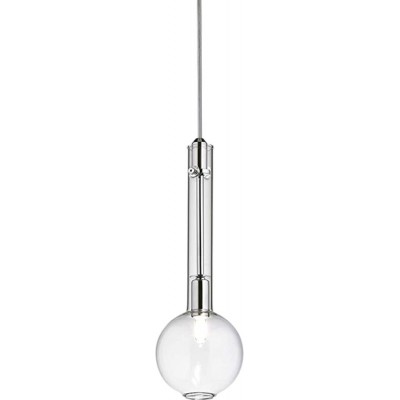 219,95 € Free Shipping | Hanging lamp 33W Spherical Shape 30×10 cm. Dining room, bedroom and lobby. Modern Style. Crystal, Metal casting and Glass. Plated chrome Color
