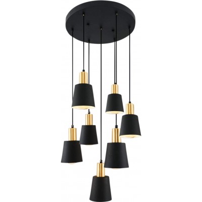 227,95 € Free Shipping | Hanging lamp 40W Conical Shape 120×45 cm. 6 spotlights Living room, dining room and bedroom. Metal casting. Black Color