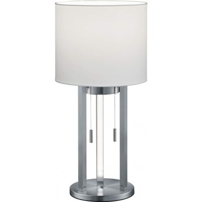 Lámpara de sobremesa Trio 40W Forma Cilíndrica 53×25 cm. Salón, comedor y dormitorio. Estilo moderno. Metal. Color níquel