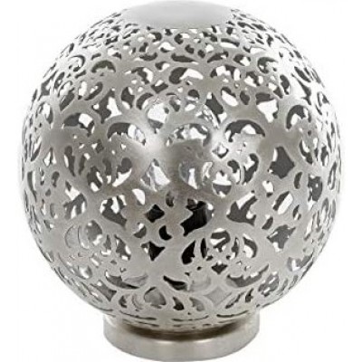 台灯 球形 形状 30×30 cm. 郁金香 客厅, 饭厅 和 卧室. 金属. 银 颜色