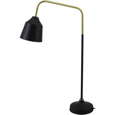 Lámpara de escritorio 40W Forma Cilíndrica 69×47 cm. Salón, comedor y dormitorio. Estilo moderno y cool. Vidrio y Mármol. Color negro
