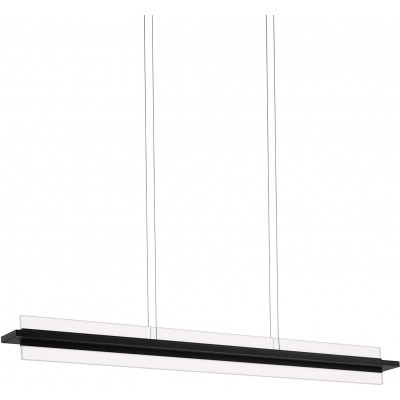 吊灯 Eglo 18W 拉长的 形状 116×110 cm. 饭厅, 卧室 和 大堂设施. 钢, 铝 和 有机玻璃. 黑色的 颜色
