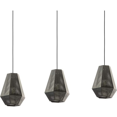 248,95 € Free Shipping | Hanging lamp Eglo 28W Ø 17 cm. Triple focus Dining room, bedroom and lobby. Steel. Black Color