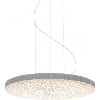 233,95 € Free Shipping | Hanging lamp 54W Round Shape 8 cm. Living room, dining room and bedroom. Polycarbonate. White Color