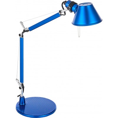 249,95 € Free Shipping | Desk lamp 46W Conical Shape 45×37 cm. Articulable Living room, dining room and bedroom. Aluminum. Blue Color