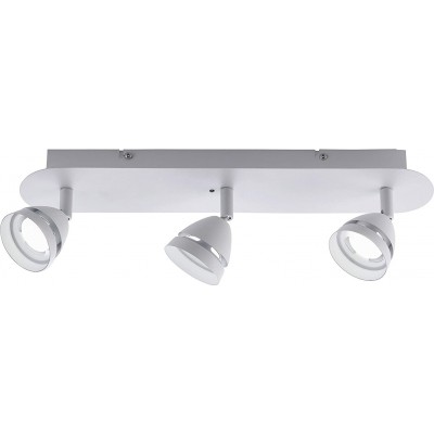 Foco para interior Trio 3W 43×15 cm. Triple foco LED orientable Metal. Color blanco