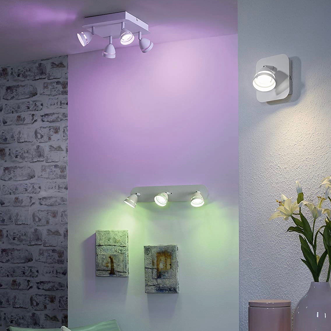 158,95 € Envío gratis | Foco para interior Trio 3W 32×15 cm. Doble foco LED orientable Metal. Color negro