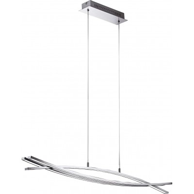 Hanging lamp 6W Extended Shape 120×100 cm. 3 adjustable LED light points Dining room, bedroom and lobby. Modern Style. Aluminum, PMMA and Metal casting. Aluminum Color