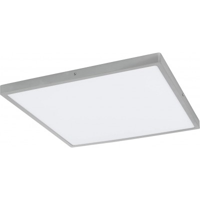 169,95 € Free Shipping | Indoor ceiling light Eglo 25W 4000K Neutral light. Square Shape 50×50 cm. Living room, dining room and bedroom. Modern Style. Aluminum and PMMA. Silver Color