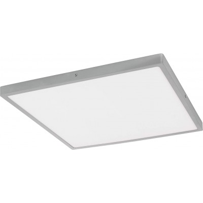 Indoor ceiling light Eglo 27W 60×60 cm. LED Aluminum and pmma. Silver Color