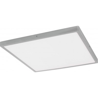 185,95 € Free Shipping | Indoor ceiling light Eglo 27W Square Shape 60×60 cm. LED Living room, dining room and bedroom. Modern Style. Aluminum and PMMA. Silver Color