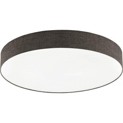 Indoor ceiling light Eglo 60W Round Shape Ø 76 cm. Living room, dining room and lobby. Steel and Linen. White Color