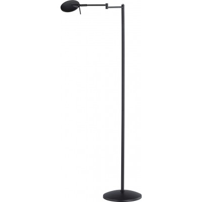 Lámpara de pie Trio 8W 3000K Luz cálida. 122×62 cm. LED Salón, comedor y dormitorio. Estilo moderno. Metal. Color negro
