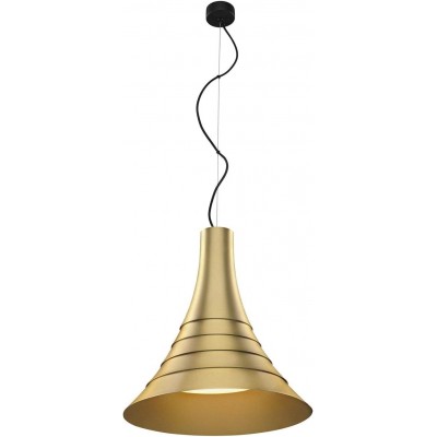 212,95 € Free Shipping | Hanging lamp 30W 2500K Very warm light. Conical Shape 46×45 cm. Position adjustable LED Living room, dining room and bedroom. Modern and cool Style. Acrylic and Aluminum. Golden Color