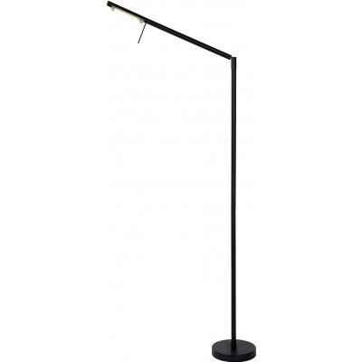 Lámpara de pie 6W 3000K Luz cálida. Forma Alargada 172×61 cm. Salón, comedor y dormitorio. Estilo moderno. Metal, Madera y Vidrio. Color negro