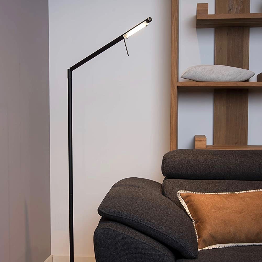 199,95 € Free Shipping | Floor lamp 6W 3000K Warm light. 172×61 cm. Metal casting, wood and glass. Black Color