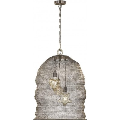Lampada a sospensione 40W Forma Cilindrica 47×46 cm. Soggiorno, camera da letto e atrio. Stile classico. Ottone. Colore marrone