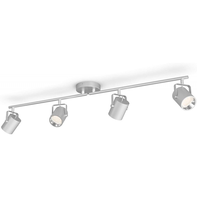 111,95 € Envoi gratuit | Projecteur d'intérieur Philips 4W 11×2 cm. 4 spots LED orientables Métal. Couleur argent