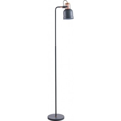 Lámpara de pie 40W Forma Cilíndrica 155×31 cm. Salón, dormitorio y vestíbulo. Estilo moderno. Metal. Color gris