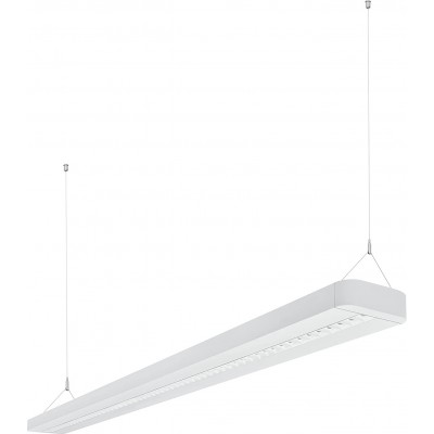247,95 € Envío gratis | Lámpara colgante 48W Forma Alargada 150 cm. 1,5 metros. LED Comedor, dormitorio y vestíbulo. Aluminio. Color blanco