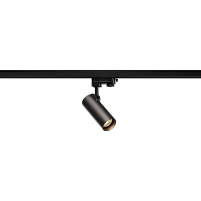 144,95 € Envoi gratuit | Projecteur d'intérieur 11W 3000K Lumière chaude. 15×14 cm. LED réglable. Système rail-rail triphasé Aluminium. Couleur noir