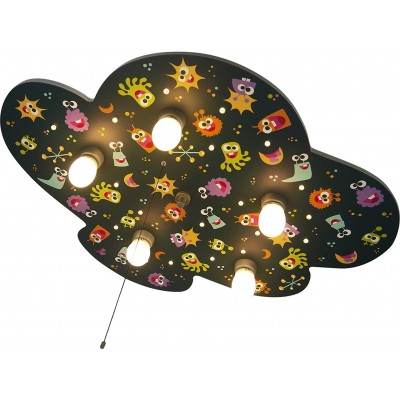 Детская лампа 40W 74×57 cm. 5 точек света. Облачный дизайн и призрачный рисунок Гостинная, столовая и лобби. Древесина