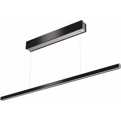 Lámpara colgante 18W Forma Alargada 120×2 cm. LED regulable. Mando a distancia Salón, comedor y dormitorio. Aluminio. Color negro
