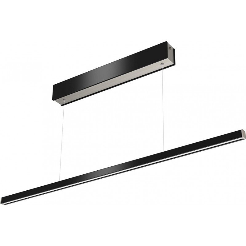 277,95 € Envio grátis | Lâmpada pendurada 18W Forma Alongada 120×2 cm. LED reguláveis Controle remoto Sala de estar, sala de jantar e quarto. Alumínio. Cor preto