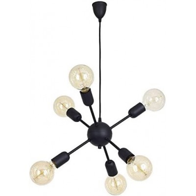 Chandelier 60W Spherical Shape 80×44 cm. 6 light points Living room, bedroom and lobby. Metal casting. Black Color
