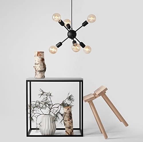265,95 € Envío gratis | Lámpara de araña 60W 80×44 cm. 6 puntos de luz Metal. Color negro