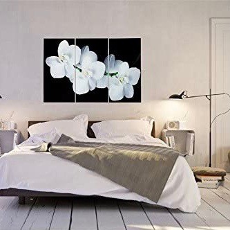 233,95 € Kostenloser Versand | Bildbeleuchtung 60×60 cm. Hinterleuchtete Malerei mit Blumenzeichnung Weiß Farbe