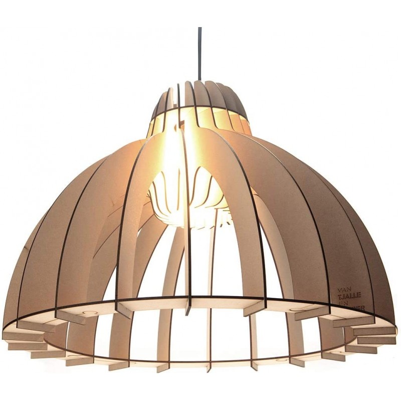 139,95 € Free Shipping | Hanging lamp 10W Conical Shape 55×55 cm. Living room, dining room and bedroom. Rustic Style. Wood. Brown Color
