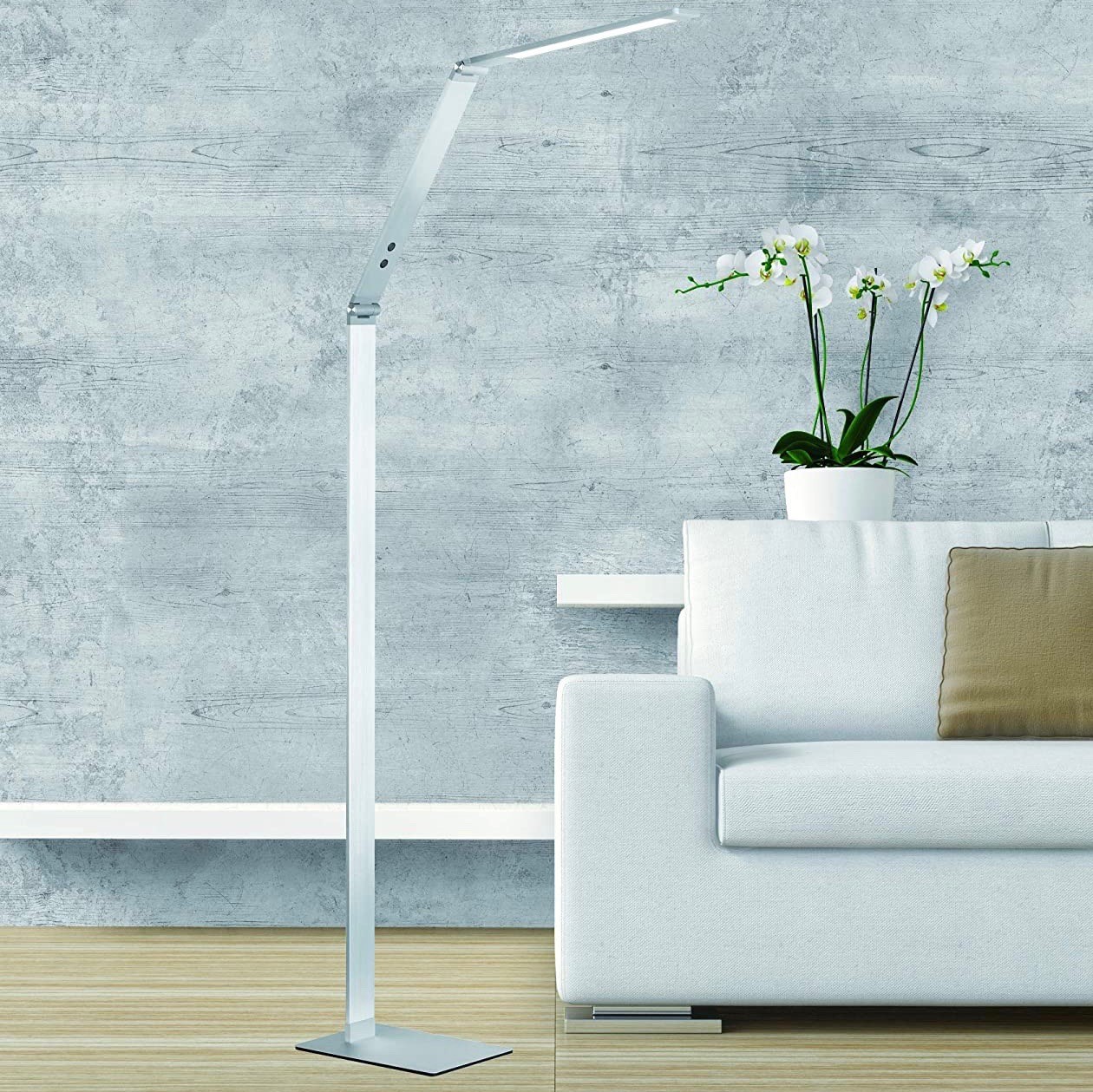 198,95 € Envio grátis | Luminária de piso 133×36 cm. Articulável Alumínio. Cor alumínio